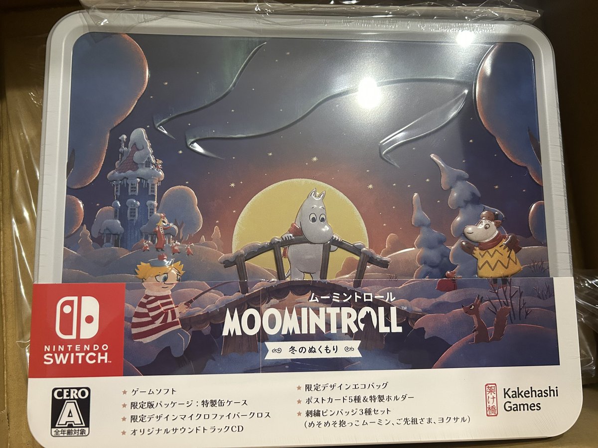 sentochan's tweet photo. ムーミンのゲームやっと届いてた。特製缶ケースすごい！ https://t.co/MacnughjDv