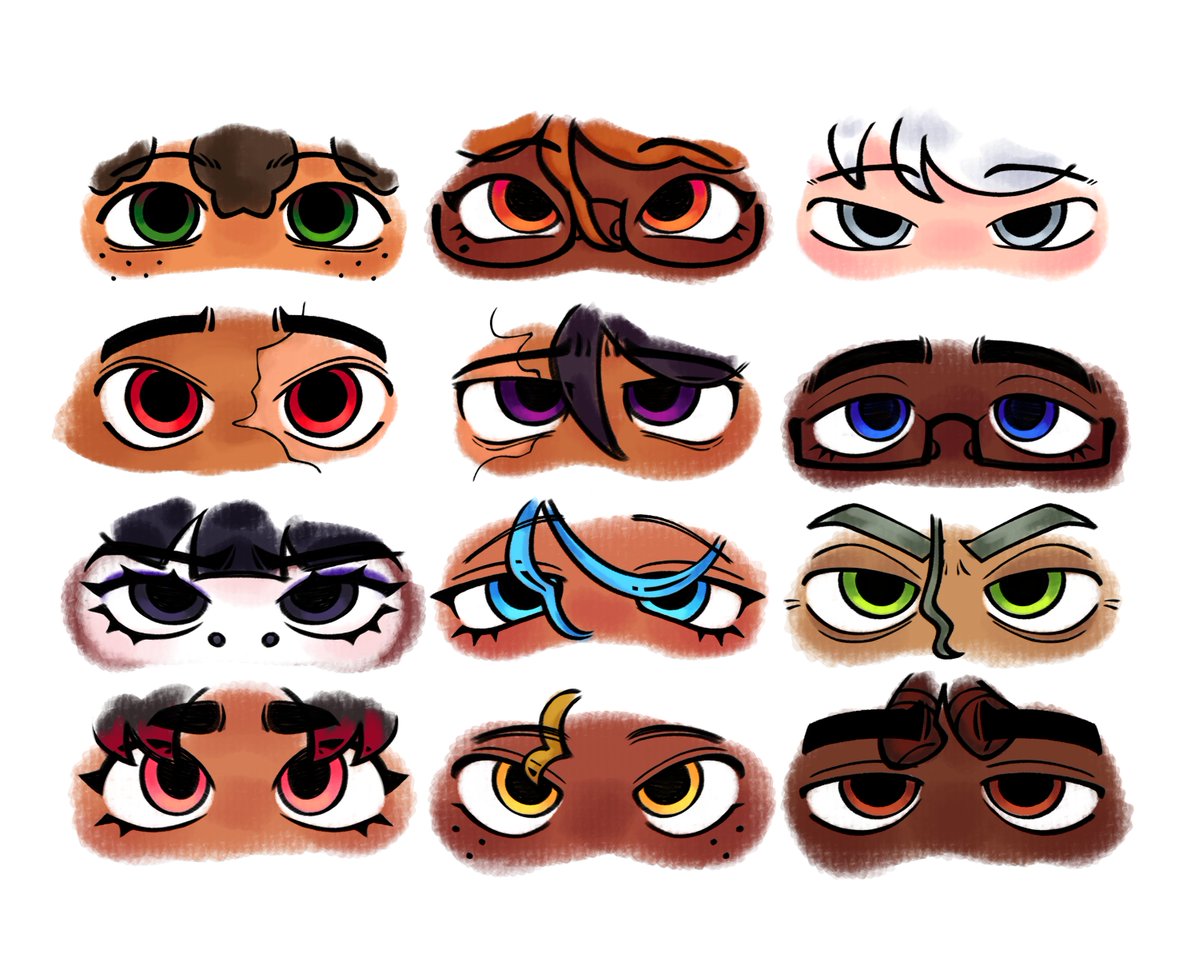 peachyantlers's tweet photo. experimental eye practice 👁️👁️✨ can you guess who is who #amongus #amongusshow https://t.co/dKUL55jNh3