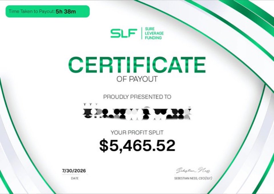 TrustedPropHub's tweet photo. Not every good prop firm gets the attention it deserves 🚨

Congratulations to @___eriss___ on receiving a $5,465 payout from @SureLeverage. 

Over the past few weeks, I’ve seen multiple payout proofs from this firm. That’s why they’ve caught my attention.

Their instant funding model is attracting traders, and more importantly, traders are actually getting paid.

I’ll be keeping a closer eye on Sure Leverage and covering their updates regularly if they continue delivering like this.

Respect to @SureLeverageCEO and the team for keeping things trader-friendly.

Follow @TrustedPropHub for daily prop firm updates and join our Discord through the link in bio 🚀