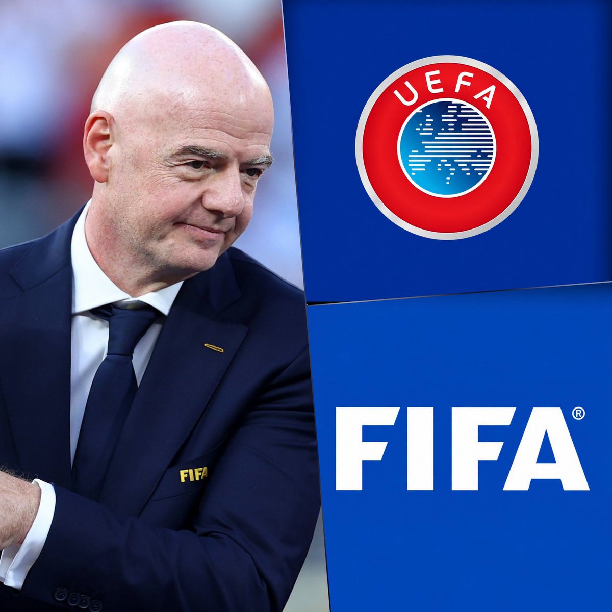 InfosFrancaises's tweet photo. ⚽ ALERTE - Coup de tonnerre dans le foot mondial. Les 55 membres de l'UEFA, dont la France, ont décidé, à l'unanimité lors d'une réunion de crise, qu'ils ne participeront pas au prochain Mondial de football, face au projet de vente de parts de la Coupe du monde à des investisseurs privés porté par Gianni Infantino, président de la FIFA.

"L'UEFA et ses associations nationales ne participeront pas aux compétitions de la FIFA".

"La Coupe du monde ne peut pas être traitée comme un produit d’investissement. Elle constitue l’un des plus grands héritages du football. Elle a été construite au fil des générations par les joueurs, les équipes nationales et les supporters de tous les continents. Aucune partie de cet héritage ne devrait jamais être cédée à des investisseurs privés. La Coupe du monde n’est pas à vendre", martèle l’UEFA.

"Les associations nationales du monde entier sont désormais confrontées à un ultimatum : accepter la prise de contrôle irréversible des plus grandes compétitions du football ou en subir les conséquences", lance l’UEFA à l’adresse des autres institutions régionales. (communiqué)