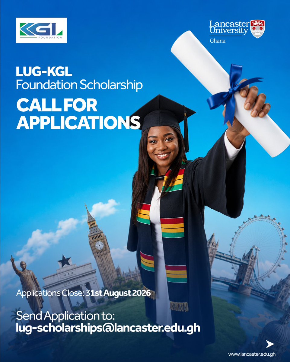 LancasterGhana's tweet photo. Talent deserves opportunity. The KGL Foundation Scholarship helps make quality higher education more accessible to deserving students. Explore the scholarship categories and learn how to apply. #KGLFoundation #Scholarships #WhyLUG #LUG #StudyInGhana https://t.co/mMEeJ8rlZB