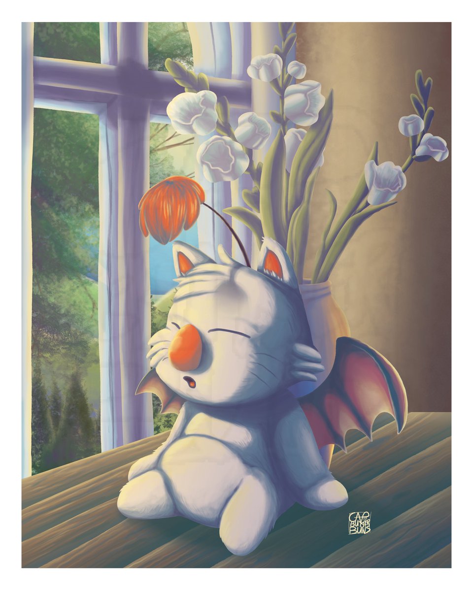 CapButterBuns's tweet photo. My SO requested a moogle painting, so I took a break from my pin-up series to do so. ❤️ I think it came out super cute.
#finalfantasy #moogle #art https://t.co/n7T9fn6QiJ