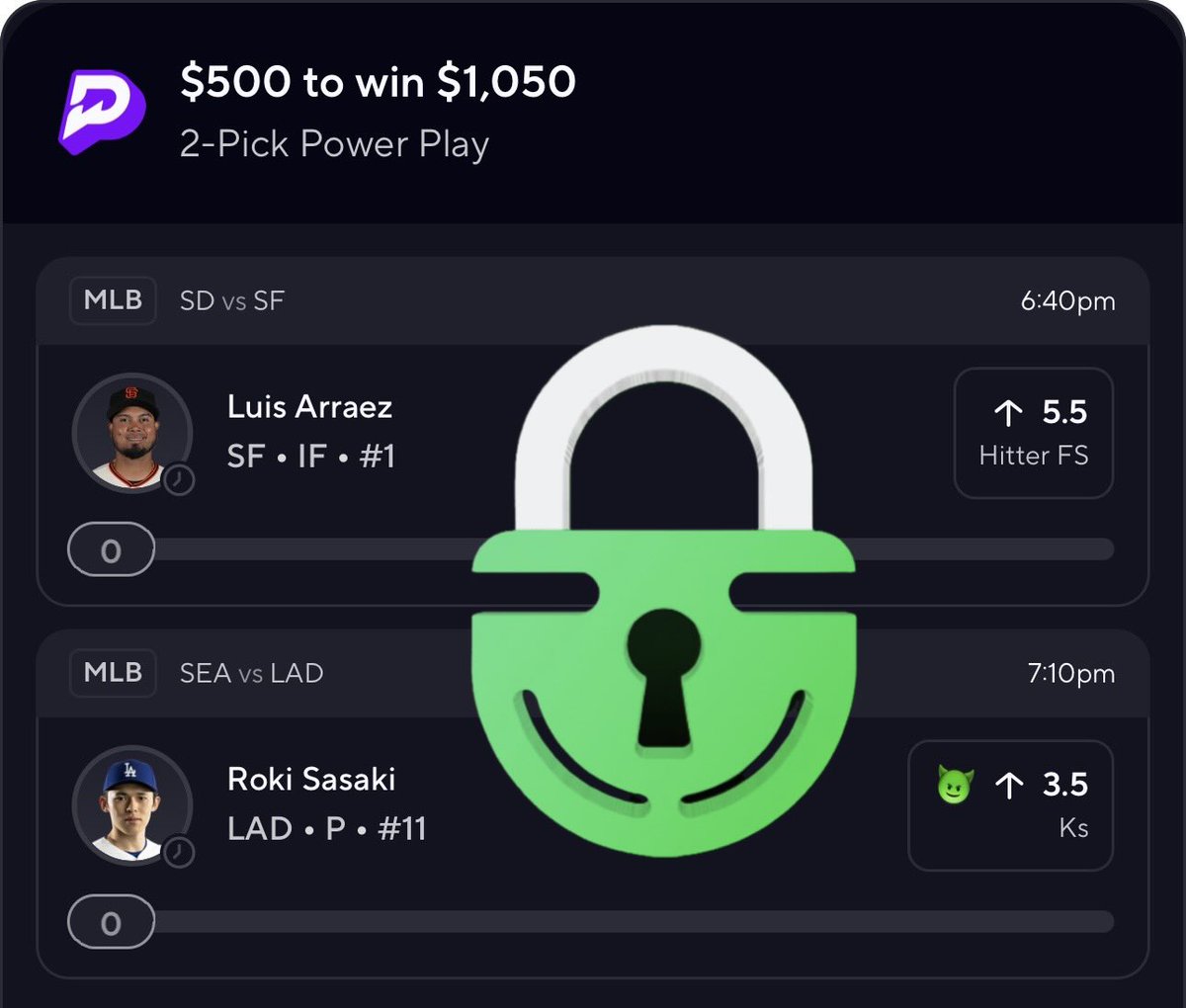 LevsLocks's tweet photo. MLB POTD ⚾️ If my parlay hits, I’ll send $50 via Cash App to one lucky person who likes and retweets this tweet! 🔥 Must like and retweet to enter. Let’s eat! 🍽️

#MLB #PrizePicks #Betting https://t.co/4XSABAfApp