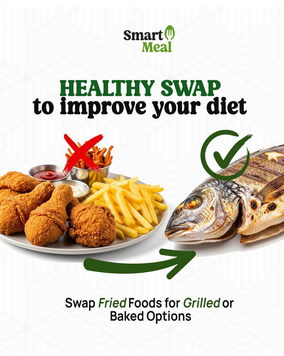 SmartMeal_'s tweet photo. I almost said, "I'll eat healthier next month." Then I thought... why wait? 

With July almost over, make one smart swap: choose grilled or baked 

meals over fried ones. Small choices today become healthier habits tomorrow.

#HealthySwap #SmartMeal https://t.co/JMNEyg0Ruu