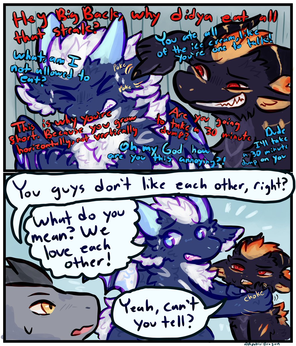 RyukiriDragon's tweet photo. I feel like the closer I am to someone, the more we bully each other. This isn't just me, right? https://t.co/UeOrd8o3L2