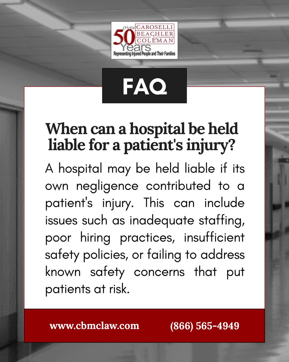 CBMCLaw's tweet photo. Medical Malpractice ⚖️
When A Hospital May Be Liable: Learn more⬇️

Find more information:
https://t.co/qQr4JNg8wg https://t.co/QpjTRu5LES