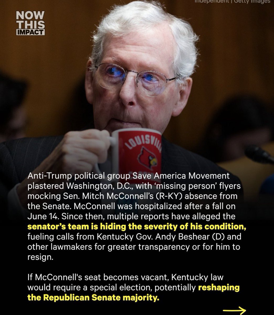 AmoneyResists's tweet photo. Holy shit “MISSING PERSON” flyers have gone up all over D.C. for Mitch McConnell. This is great. https://t.co/6mT1MfmE5j