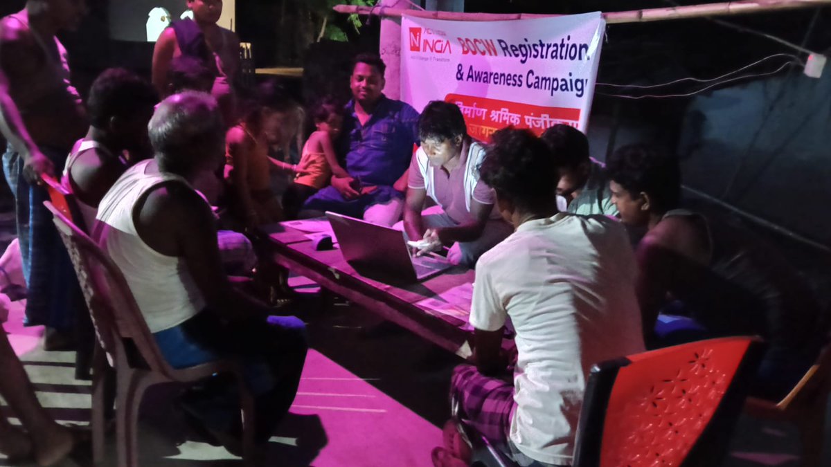 actnowindia01's tweet photo. This evening, ACT Now India held an awareness camp for 50 workers on their rights &amp; govt social security schemes — covering health awareness, Ayushman Bharat Card benefits, and BOCW Labour Card registration. Right info = real empowerment. 🤝
#LastMileDelivery  #InformalWorkers https://t.co/UpkgPK3gtc