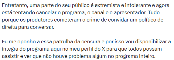 osaleslc's tweet photo. Obrigado @rafadiatv @diaestudio tudo que sua audiência precisava eram ser taxados de extremistas e intolerantes. https://t.co/XUUxr4VGpp