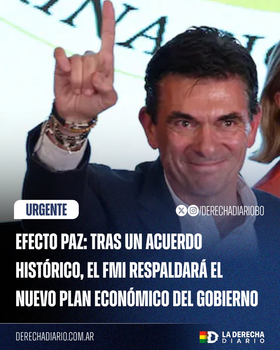 DerechaDiarioBO's tweet photo. 🚨🇧🇴 | PAZ GARANTIZA DÓLARES: El ministro de Economía de Paz, Gabriel Espinoza, confirmó el acuerdo con el FMI por $us 1.900 millones y adelantó que el respaldo del fondo permitirá a Bolivia acceder hasta a $us 5.000 millones con otros organismos multilaterales para impulsar las reformas económicas del gobierno.

"Este programa que va a durar 36 meses nos va a permitir la llegada de recursos, que en principio, con el fondo implican un poco más de 1.900 millones de dólares".