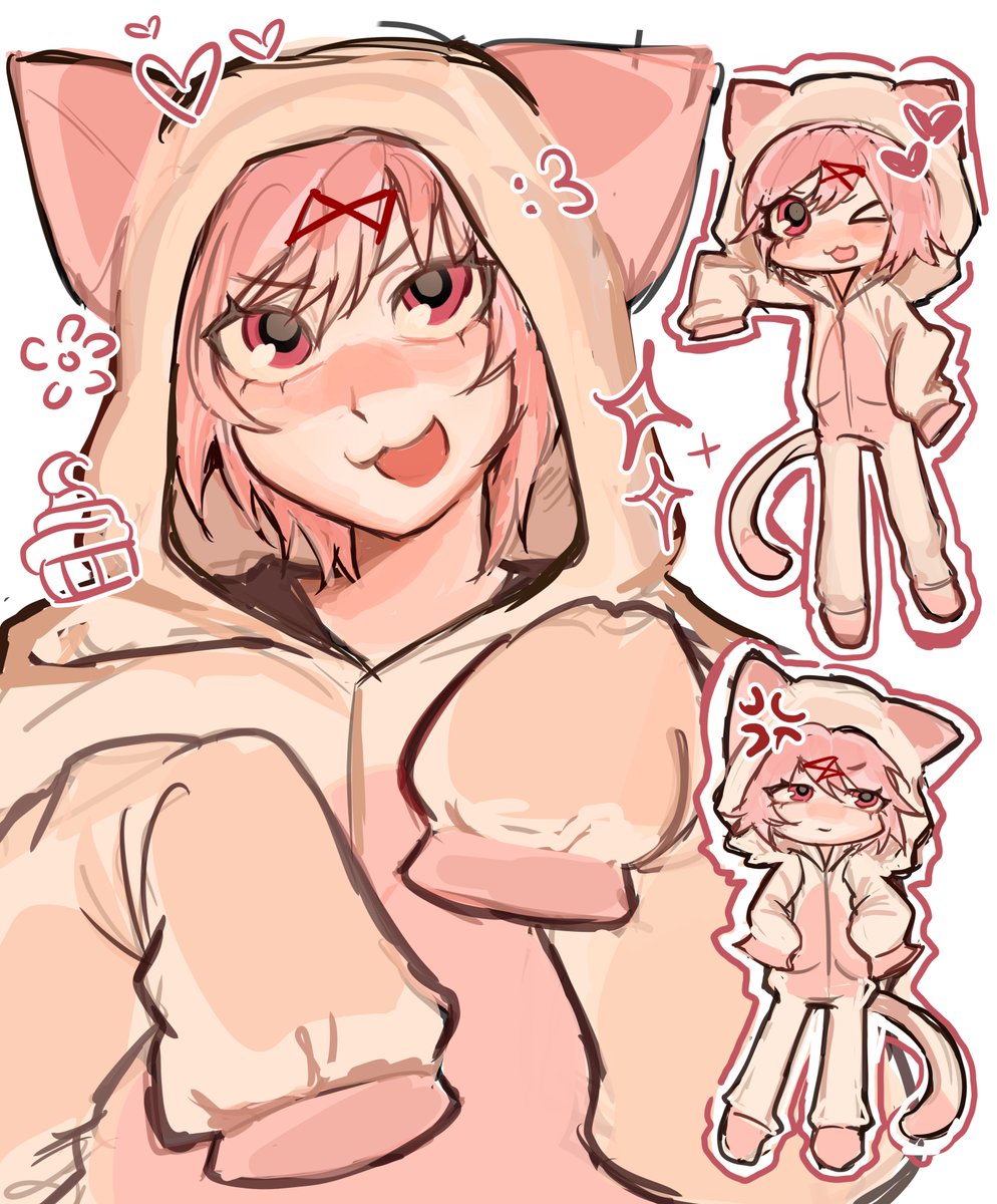 overeaction101's tweet photo. catsuki :3 #ddlc https://t.co/bBIT1XssiC