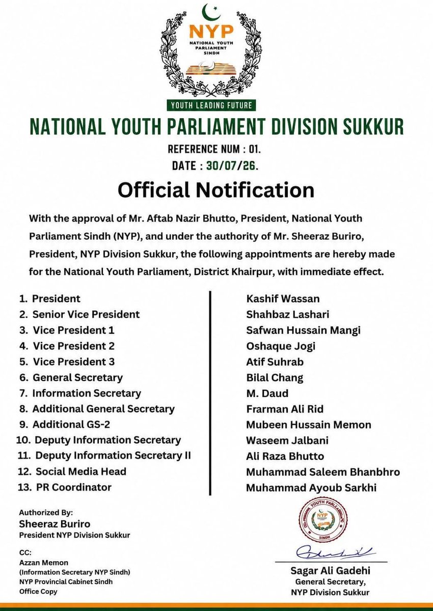 NomanMNB's tweet photo. Congratulations to all members district khairpur 

#NationalYouthParliament https://t.co/jKea00wmJP
