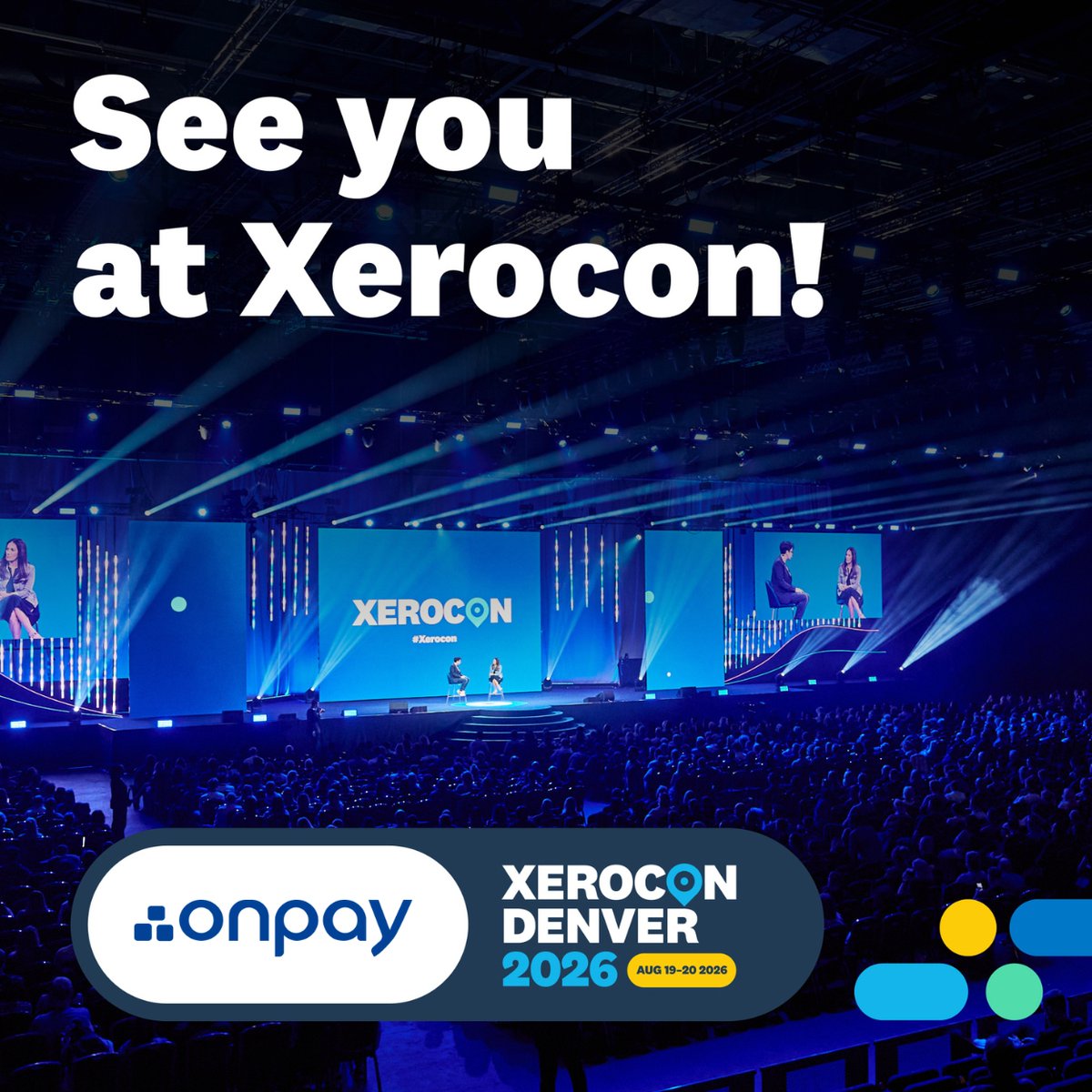 onpay_payroll's tweet photo. We’re heading to Xerocon Denver August 19–20! 🏔️

It’s two packed days for accounting and bookkeeping leaders to earn CPE credits, hear inspiring keynotes, and discover tech that saves hours of admin work for your practice.

Stop by the OnPay booth (E6) to meet our team and see how we make payroll, HR, and benefits effortless!

🎟️ Planning to go? Save 30% on registration using our special link: https://t.co/VwfwbUcxvo

See you in Denver! 

#Xerocon