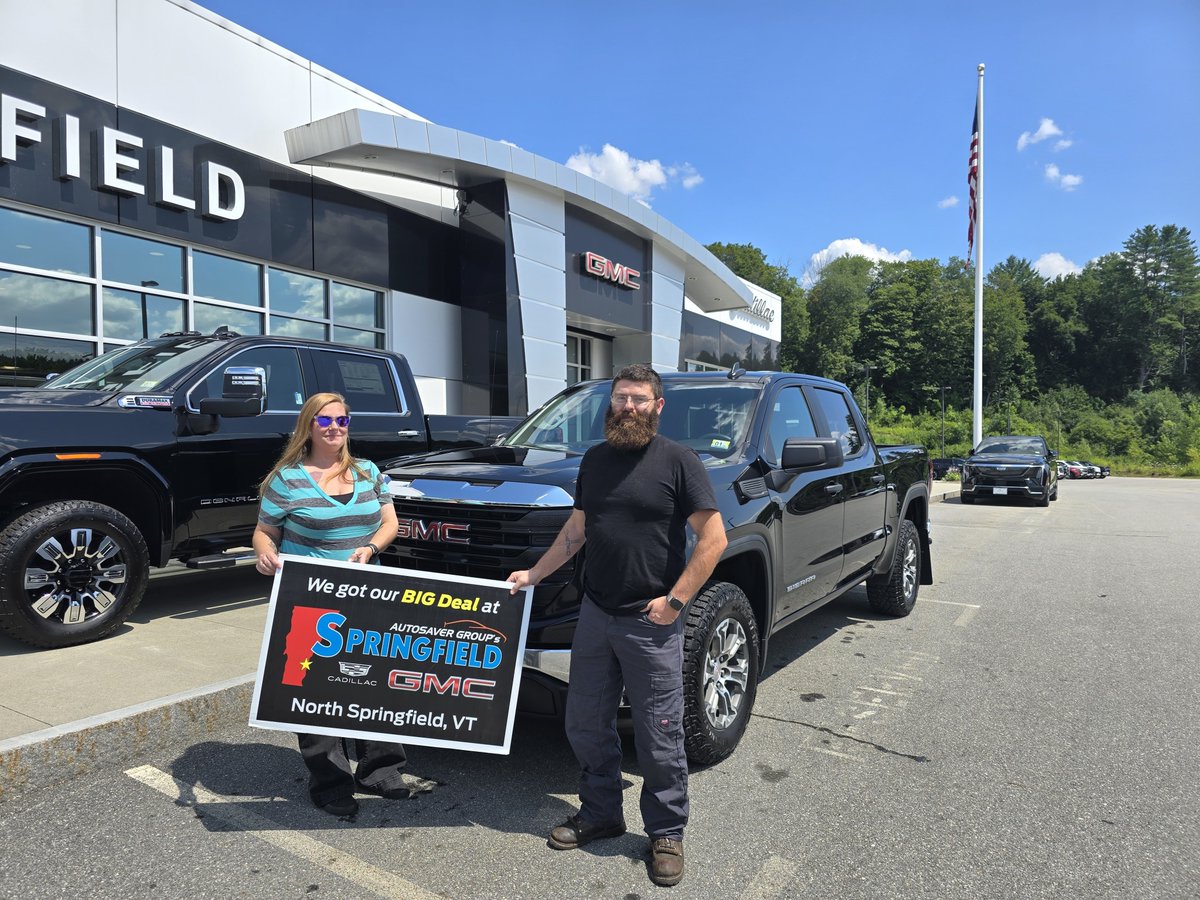 springfieldGMC1's tweet photo. Kim and Joseph needed some more reliable wheels. He fell in love with the styling of the 2026 GMC Sierra. He knew what he wanted and Tony found it for him. Congratulations and thanks for entrusting the Springfield GMC. https://t.co/UUeKEKT96l