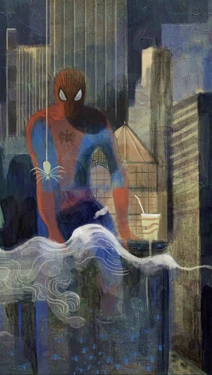 batmancurated's tweet photo. spider-man &amp; batman by andrea calisi https://t.co/AMShDVFYLU