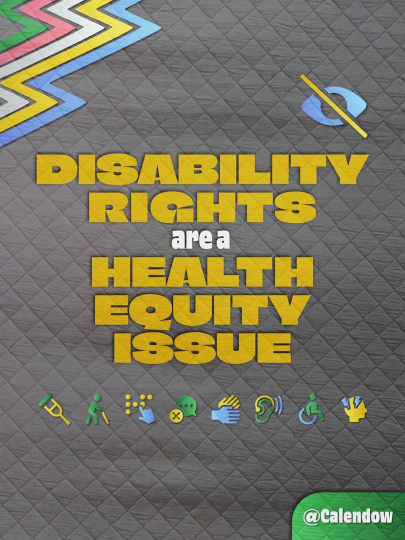 CalEndow's tweet photo. For many disabled activists, fighting for agency and accessibility is paramount, and the fight for health equity shares those values.

When disabled people call for access to affordable, quality healthcare—they're fighting for health equity.

When disabled people call out the disproportionate amount of people of color and low-income folks that are disabled—they're fighting for health equity.

Disability rights are a health equity issue!