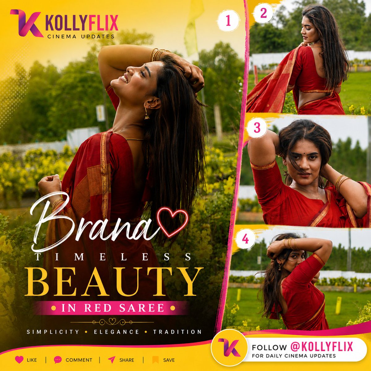 KollyFlix's tweet photo. Elegance isn't just a style… it's an attitude. ❤️✨

Draped in timeless red, #Brana proves that simplicity can be the most stunning statement. 🌹

Which look stole your heart? ❤️
1️⃣ | 2️⃣ | 3️⃣ | 4️⃣ 👇 https://t.co/i1oQTOK3hg