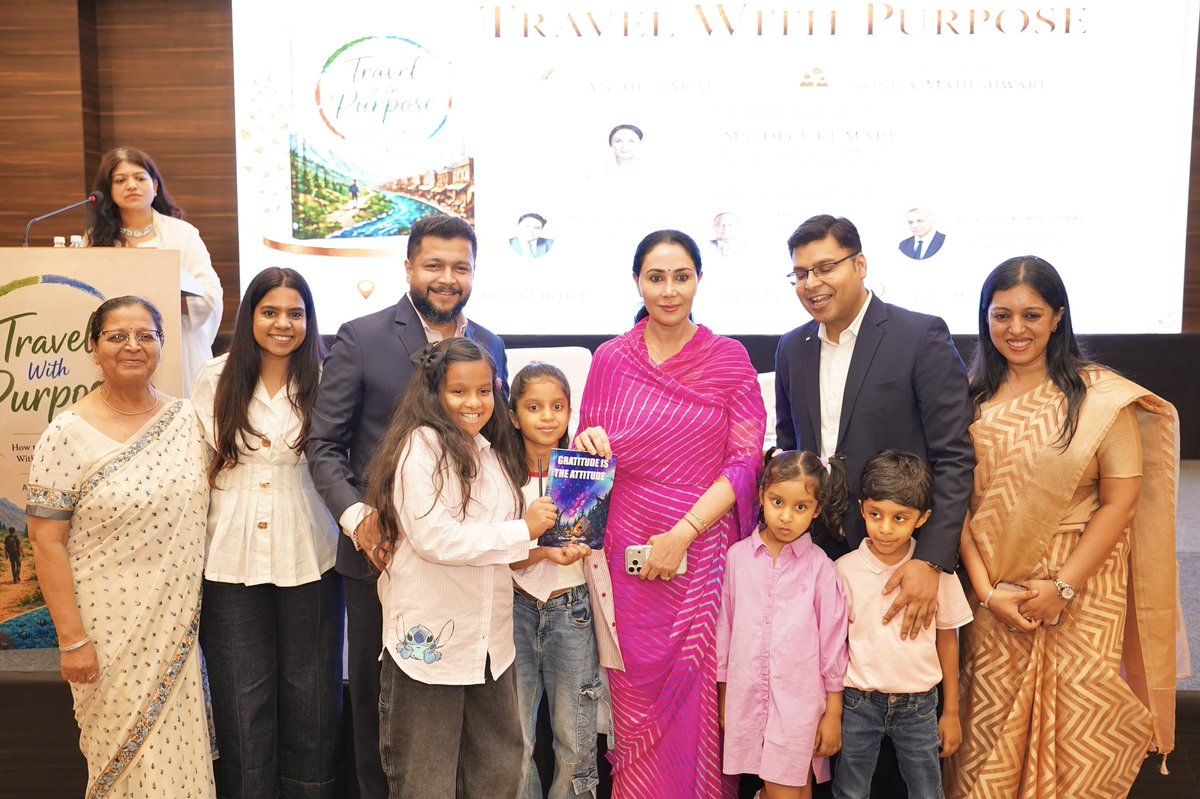 KumariDiya's tweet photo. Attended the launch of “Travel with Purpose: How to See the World Without Harming It” by Shri Anshu Saraf at Marriott Jaipur today, alongside Smt. Archana Saraf, Principal Secretary Shri Naveen Jain, SMS School Director Shri Damodar Goyal, and Additional Director Tourism Shri Rajesh Sharma. The book inspires responsible, environment-friendly tourism, a reminder that our small habits while travelling can protect our heritage and wildlife for generations to come.

This aligns closely with our Hon’ble PM Shri @narendramodi ji’s Mission LiFE toward a greener Rajasthan. 

Tourism and conservation go hand in hand, and I hope this book inspires travellers to make journeys that leave behind memories, not harm. Congratulations to Shri Anshu Saraf and Smt. Archana Saraf.
