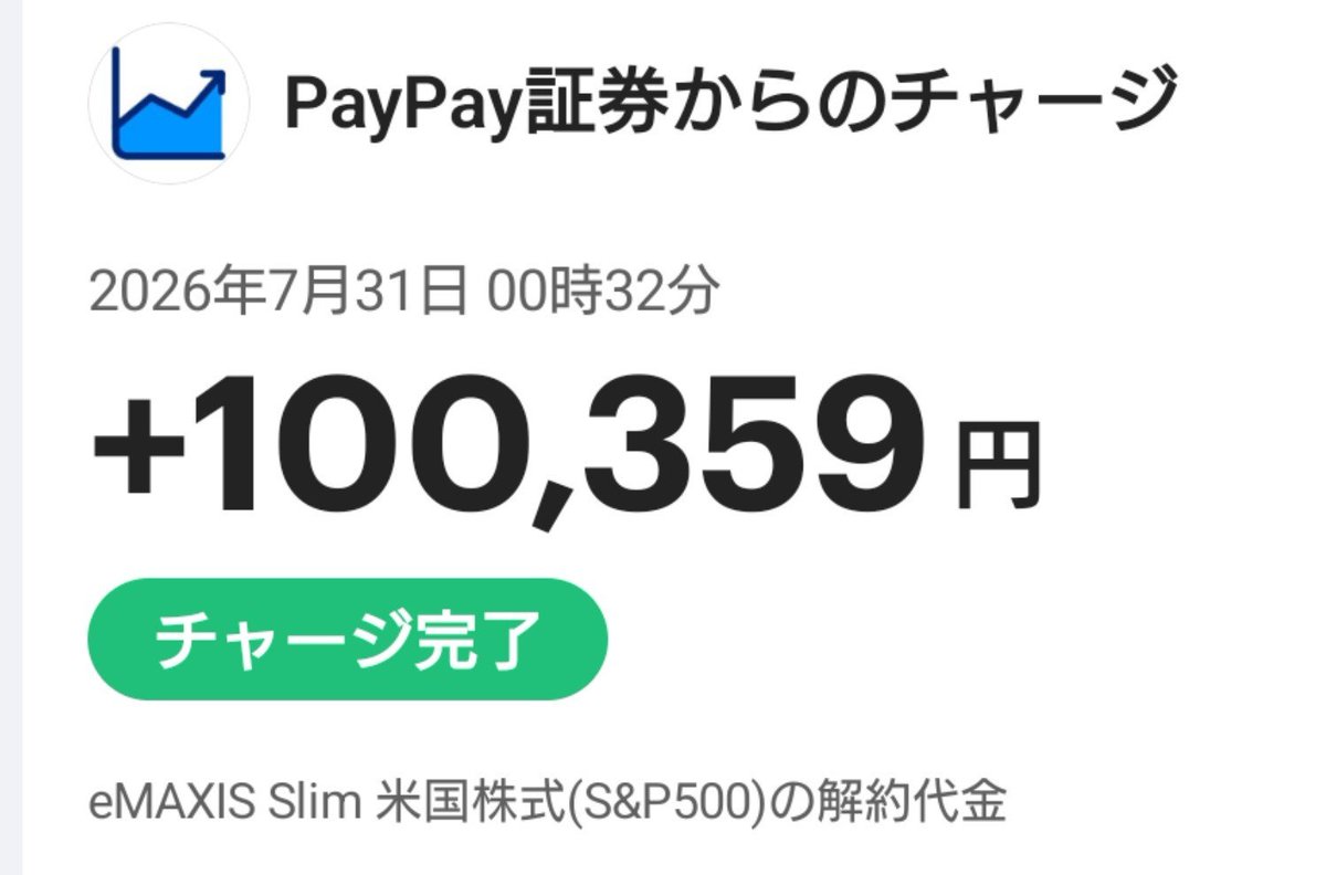 kpu_bow96's tweet photo. ／
お得報告🉐
＼

2026.6月のPayPay資産運用は
+359円の勝利‼️

他、PayPay700㌽も付与✨

ルール
✅eMAXIS Slim米国株式をクレカ積立で10万円分購入
✅約1ヶ���運用し、損益に関わらず28日に全額売却
✅これを毎月繰り返す

名付けて
1ヶ月10万円クルクル資産運用😵‍💫🌀

#PayPay資産運用
#お得生活🉐 https://t.co/e4uWHlDra7