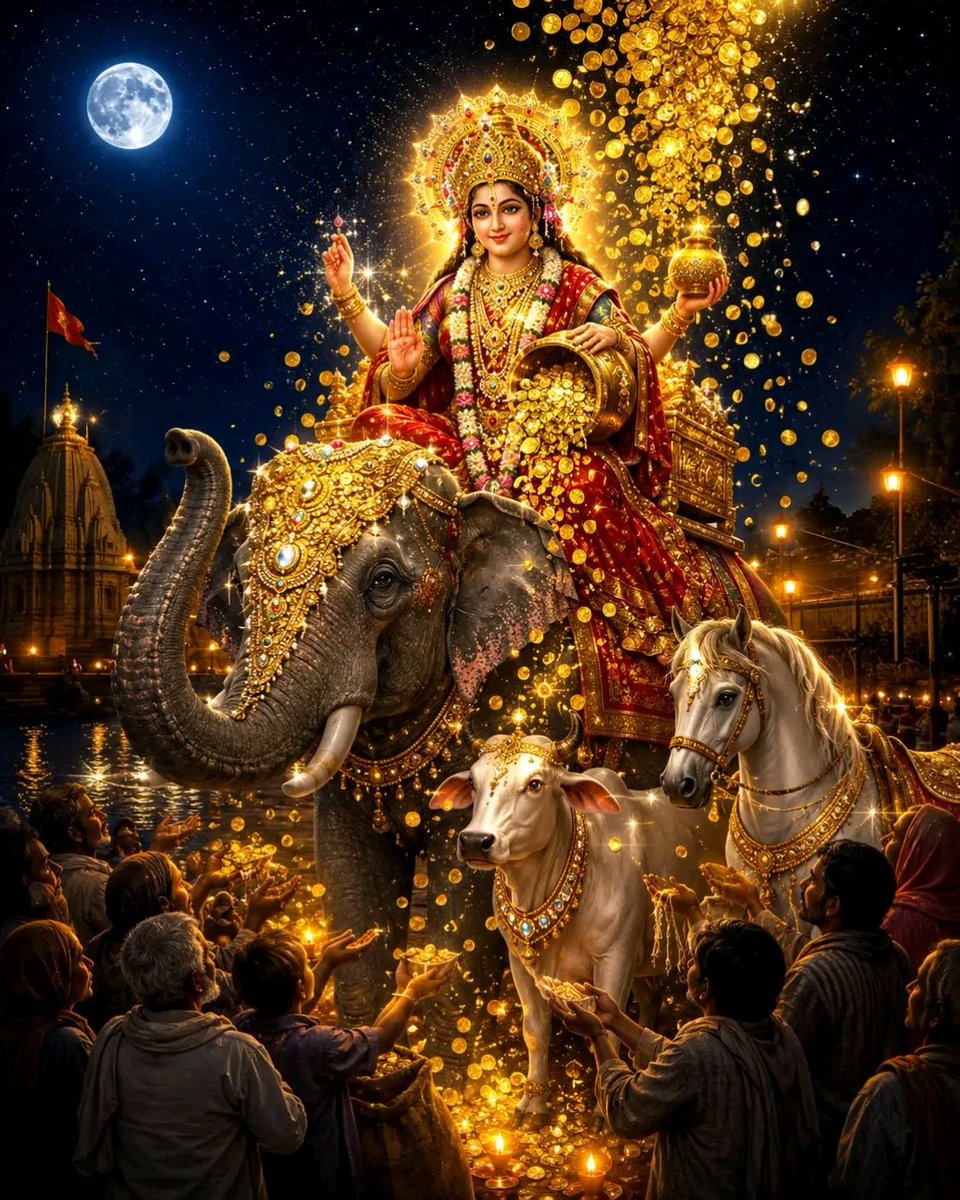 AnjuJha05's tweet photo. ॐ हिरण्यवर्णां हरिणीं सुवर्णरजतस्रजाम् ।
चन्द्रां हिरण्मयीं लक्ष्मीं जातवेदो म आवह ॥
जय मां लक्ष्मी 🌹🔥
🌺🌻 मंगलमय सुप्रभात https://t.co/WrkNw1NiFO
