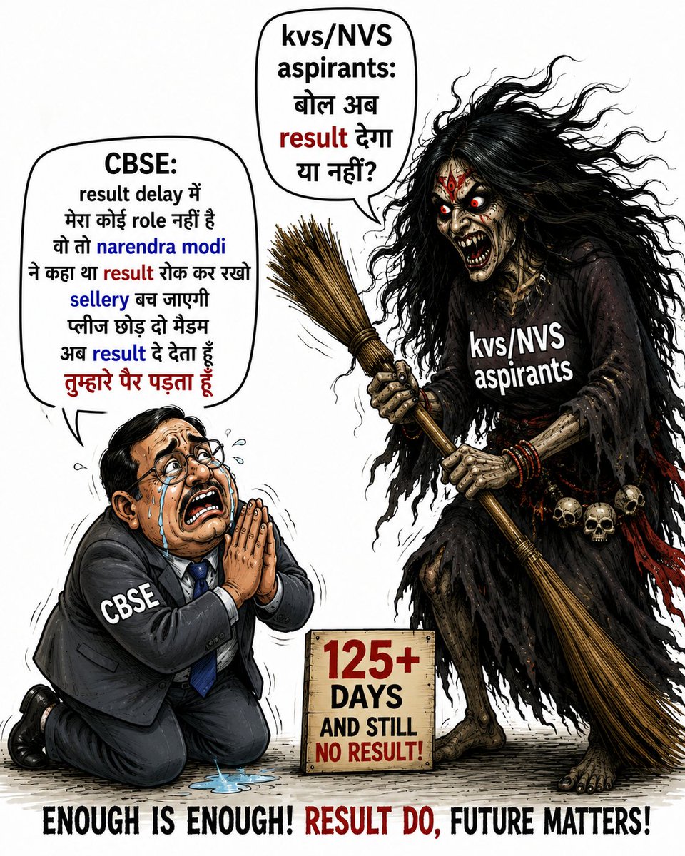 SUSHMA_34's tweet photo. CBSE का नया Motto:
"Why release today... when you can delay tomorrow?" 🤣
125+ Days...
#ReleaseKVSNVSResult #ReleaseEMRSResult https://t.co/ugAdp8oRXd