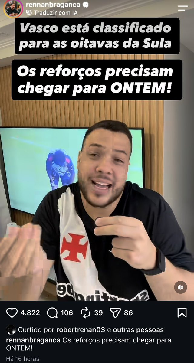 CrvgNicolas's tweet photo. Olha o Vídeo do Rennan que o Robert Renan curtiu, aparentemente não é só a torcida que tá puta com a demora das contratações… https://t.co/sZIWsNTs1f