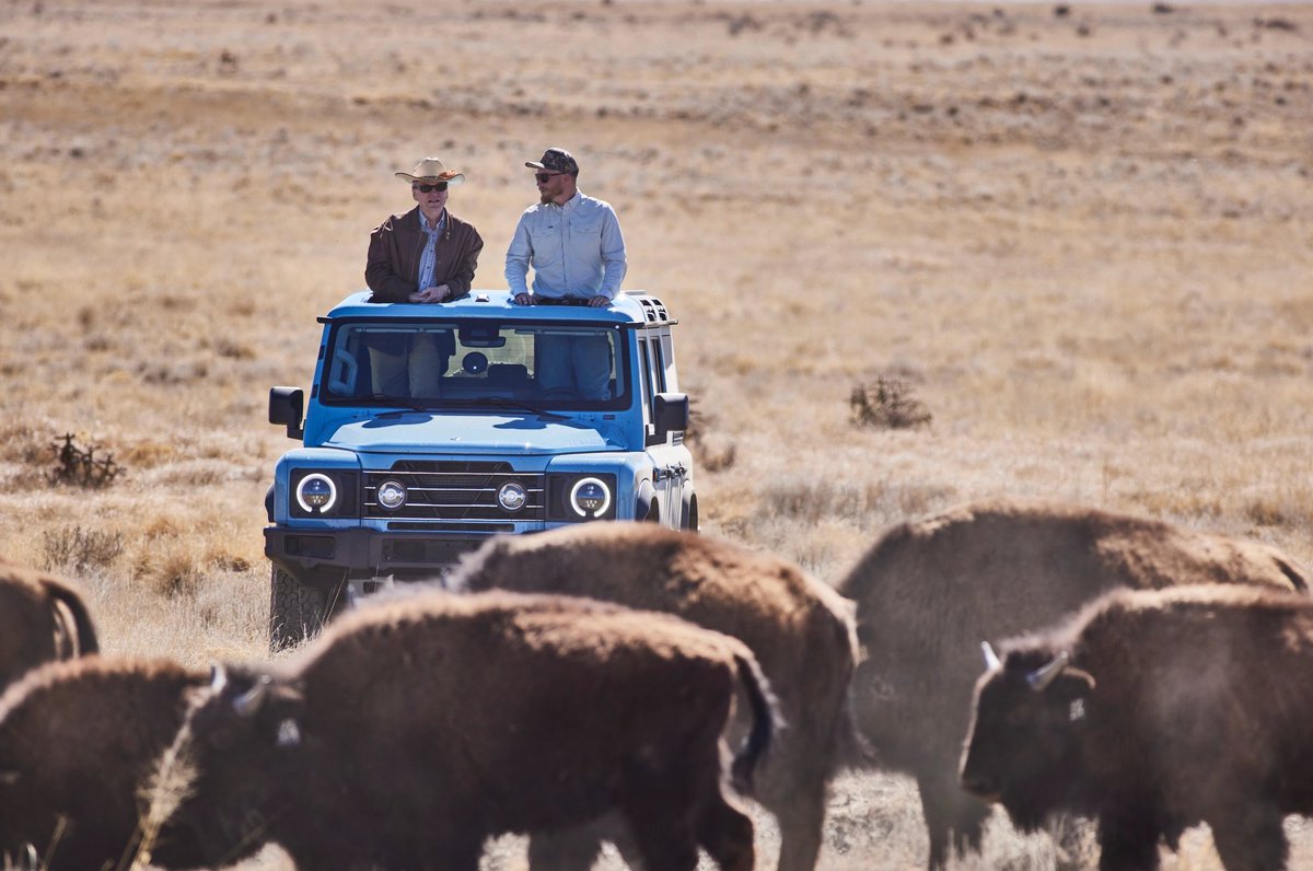 TheEricOKeefe's tweet photo. THE POWER OF NO.

Jim Ratcliffe wanted a Defender, an old boxy one. Built since 1948. Discontinued in 2016.

When the British entrepreneur asked Land Rover if he could restart production himself, they said no.

So he built his own. And he built it better.

Ratcliffe named it after the pub in London where the idea took shape. Bought a BMW plant in France. Sourced a straight-six engine and an 8-speed automatic. Designed a purpose-built, go-anywhere work truck for people who actually need one. No lifestyle branding, no watered-down off-road package, and definitely no apologies.

Just a serious vehicle for people dealing with serious terrain.

INEOS handed me the keys to one for a thousand-mile run across Texas and New Mexico. On the highway, it drew wide-stares. The Grenadier has that effect: bold, brash, built like it means it.

But pavement wasn't the point.

The point was Vermejo: Ted Turner's half-million-acre ranch straddling the New Mexico-Colorado border. Rob Turner, one of Ted's grandson, was my guide. We spent an afternoon tracking bison across open pasture, emerging from the safari roof as the herd made their way to us, around us, and beyond us. Bison at close range are indifferent to pretty much everything. Think of it as mind over matter. They didn’t mind, and we didn’t matter.

The Grenadier was indifferent to everything else. Creek beds, washboard roads, steep inclines, nosedive descents, the full elevation swing from high-desert savannah to sub-alpine terrain. It handled all of the above without ceremony or complaint.

That's the tell.

The vehicles that matter most to landowners aren't the ones that look good at the valet stand. They're the ones you can put 50,000 miles on without second guessing.

For large landowners, the math is elementary: You need on-road manners to get you to the gate and off-road chops to get you to where the buffalo roam.

The Grenadier covers both.

Photo credit: Gus Schmiege