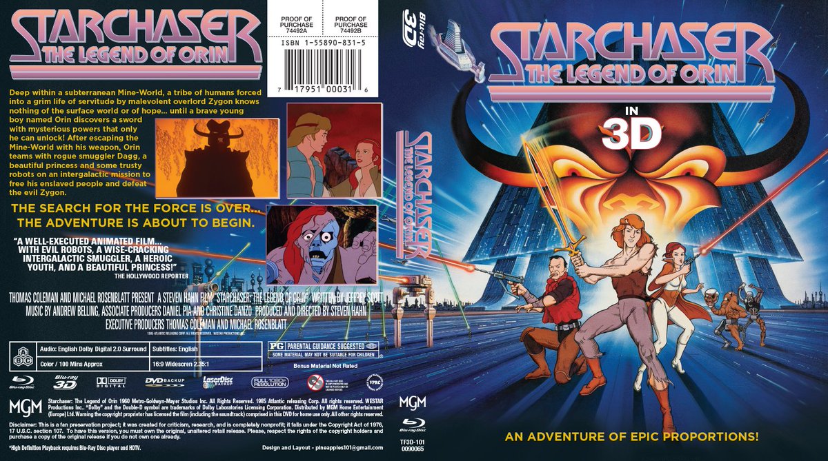 Pineapples101's tweet photo. Starchaser The Legend of Orin - Blu Ray Artwork

Disclaimer: This is a fan preservation project; it was created for criticism, research, and is completely nonprofit.

High resolution pdfs can be found here: https://t.co/7U48d3jM5z https://t.co/gjTGd09DfS