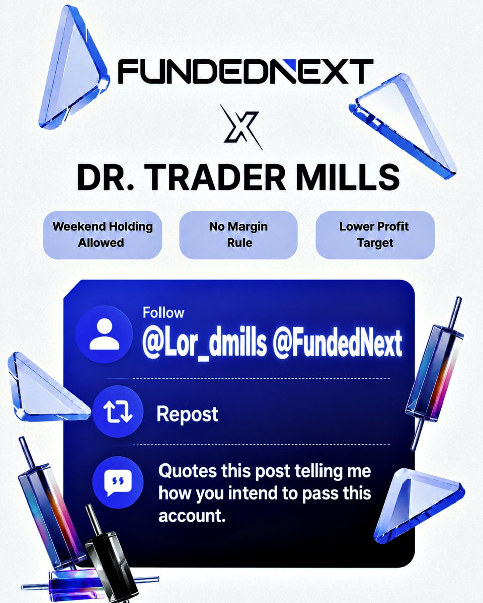 Lor_dmills's tweet photo. FundedNext in collaboration with @Lor_dmills  is giving traders the opportunity to win a $5,000 prop account.

Read the instructions below and follow each step to enter. https://t.co/ZBormSq7yH
