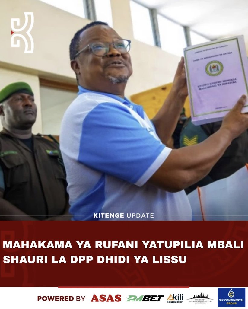 mshambuliaji's tweet photo. Mahakama ya Rufani ya Tanzania imetupilia mbali shauri la marejeo lililofunguliwa na Mkurugenzi wa Mashtaka (DPP) dhidi ya Mwenyekiti wa Chama cha Demokrasia na Maendeleo (CHADEMA) Tundu Lissu ambalo lilitaka kupitiwa mwenendo na uamuzi wa Februari 24, 2026 katika kesi ya uhaini iliyopo Mahakama Kuu Masjala Ndogo Dar es Salaam.

 Uamuzi huo umrtolewa leo Julai 30, 2026 na Majaji wa Rufani Mwarija, Muruke na Khamis baada ya kukubaliana na pingamizi la awali la Tundu Lissu kwamba notisi ya upande wa mashtaka haikuwa sahihi kisheria ikibainisha kuwa Kifungu cha 308 cha Sheria ya Mwenendo wa Makosa ya Jinai (CPA) hakitumiki kuleta ushahidi mpya wa shahidi ambaye ushahidi wake ulisomwa tangu awali katika hatua ya ukabidhi (committal proceedings).

Ikumbukwe Februari 22, 2026 upande wa Jamhuri uliwasilisha mahakamani notisi ya ushahidi wa ziada wa ACP Mahamba juu ya ripoti ya matukio yaliyotokea wakati na baada ya uchaguzi ambapo Lissu alipinga vikali kupokelewa kwa notisi hiyo akieleza ni kinyume na sheria hoja ambayo Mahakama iliikubali.

Hata hivyo, mahakama imekataa ombi la Tundu Lissu la kutaka alipwe fidia na DPP kwa madai ya kucheleweshwa kwa shauri hilo, ikieleza haina mamlaka hayo kwa sasa huku kesi ya msingi ikiwa bado inaendelea.

#KitengeUpdates