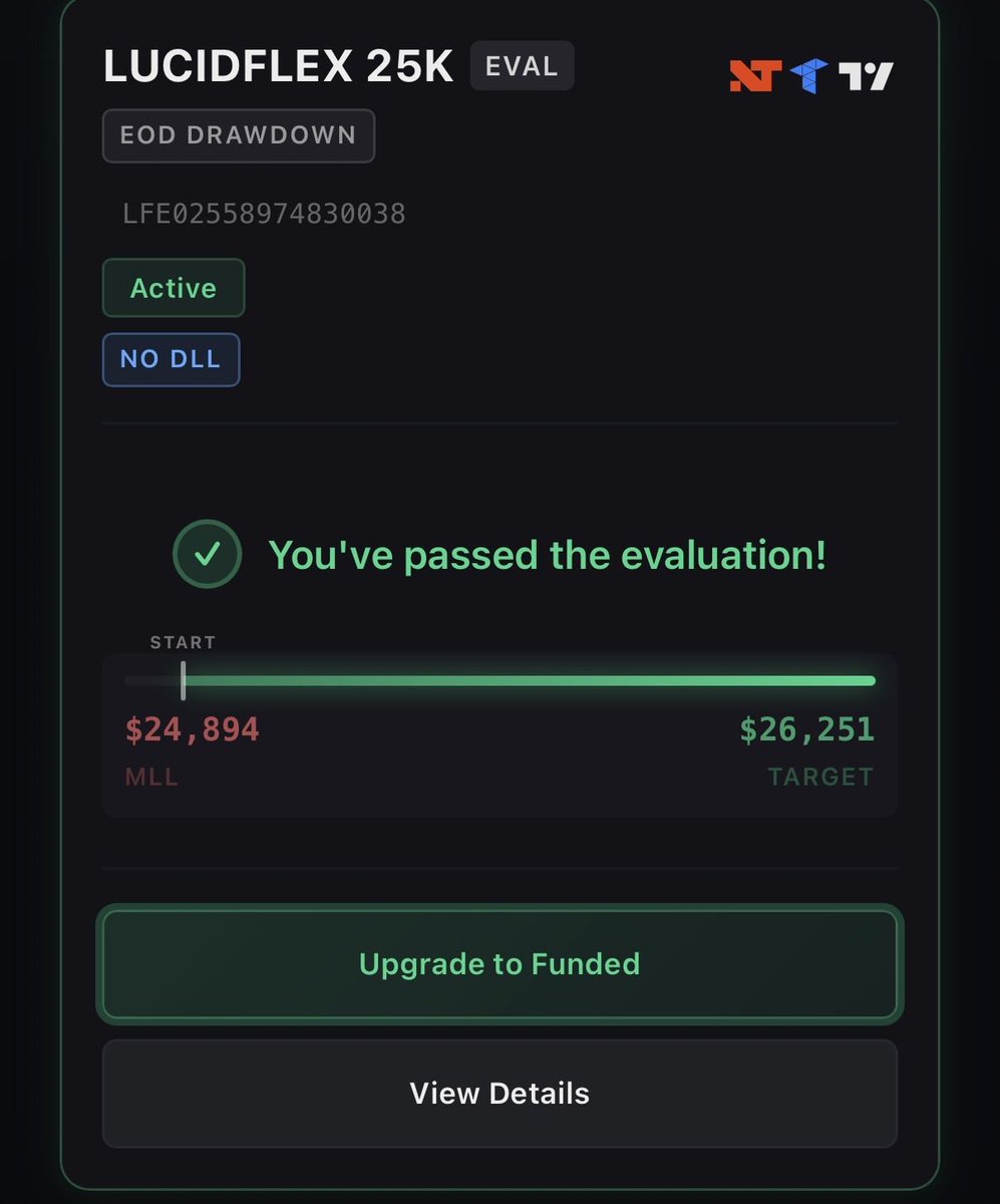 MapleStax's tweet photo. Passed 6 Lucid trading accounts today

The 25k is one of the best accounts to trade with

1 day to pass option in PRO

No funded consistency rule in FLEX

Use code “maple” for 30% off all Lucid accounts

Copy trade them and pass all at once! https://t.co/orbHoYvLvw
