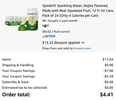 Pricerrors's tweet photo. ONLY $4 FOR A 24-PACK OF SPARKLING WATER

Select Amazon accounts have this 24-pack of Spindrift for just $4.41

https://t.co/ArnEdoSaRT #ad

Must clip the 45% sub/save discount before checkout

Regular accounts have it priced at around $17 https://t.co/hG6F5vgkBn