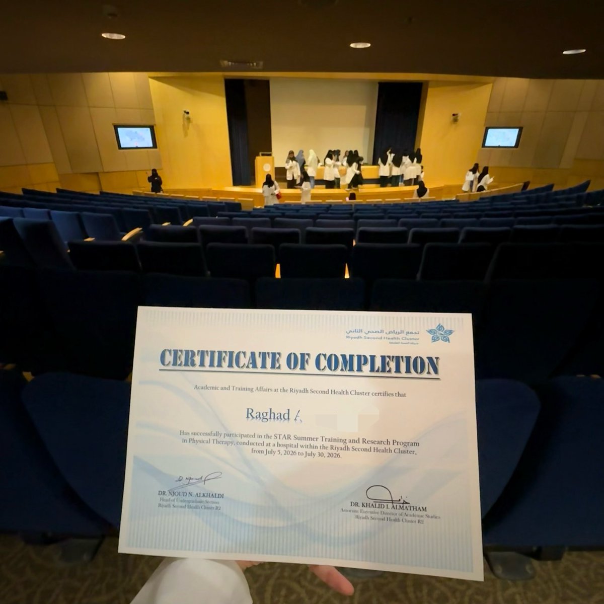 raghodyDPT's tweet photo. Every ending is a new beginning !
Last day in summer training at @KFMC_RIYADH 

Truly grateful for this journey 🤍 https://t.co/xjWqtWtVaX