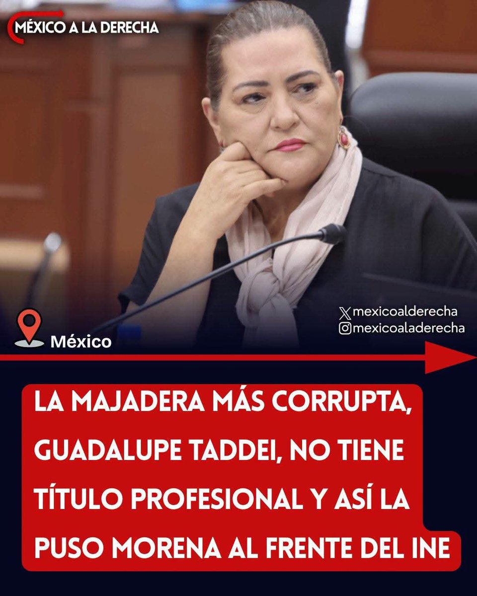 DeniseMeadeG's tweet photo. Ahora que estalló el escándalo por las trampas en el examen de la #UNAM, les vengo a recordar:

Que Guadalupe Taddei, la Presidenta del #INE no tiene título y presentó una cédula cuyo número corresponde a otra persona.

Que Yasmin Esquivel sí plagió su tesis.

Simple recordatorio.