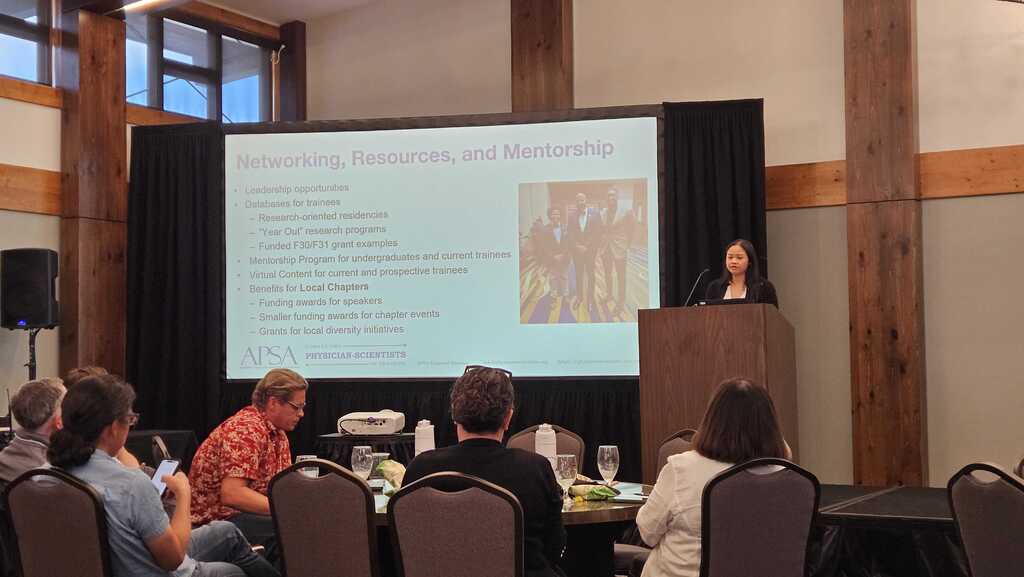 A_P_S_A's tweet photo. The 40th annual MD-PhD National Student Conference took place at the Breckenridge Mountain Ridge Resort July 10th - 12th. Check out these photos from the conference, and a big congratulations to APSA's own Bernadette and Anna on their awards! #physicianscientists https://t.co/JzZcjyAdTb