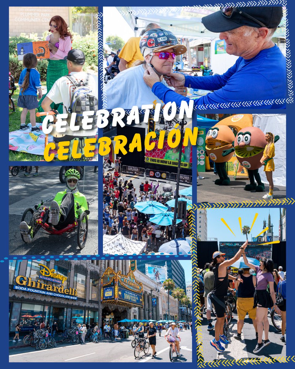 CicLAvia's tweet photo. CicLAvia—Meet the Hollywoods was a day to remember! ☀️💙

Now it's time to relive it all with our Flickr albums: https://t.co/qmqfxrmsgG

⚽🌎🏆 CicLAvia creates space for celebration, and what a party we had for the final match! 

Donate today: https://t.co/h2VDBI9hqo https://t.co/p3VkSE5oCf