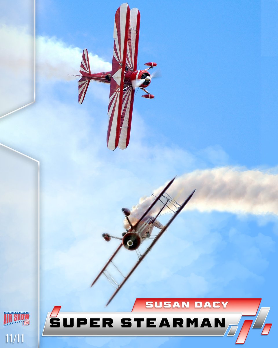 cleairshow's tweet photo. Last card in the pack is none other than Susan Dacy! Susan is putting the RED in this Red, White and Blues Air Show with "Big Red"!

Get to know Big Red, the Super Stearman!

#CLEAirShow #RedWhiteBlues https://t.co/gVFOcuBkLh