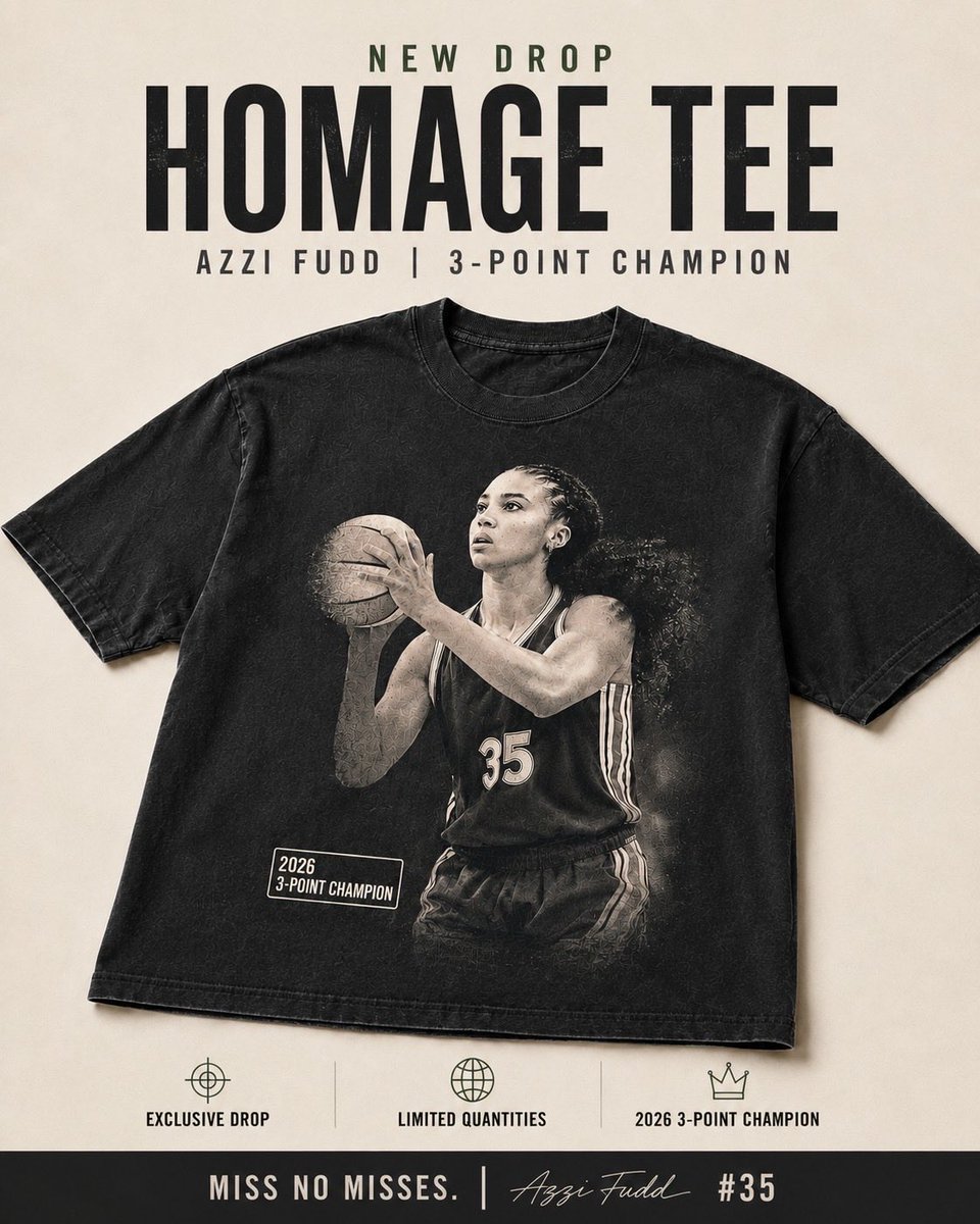 pplsprincesshq's tweet photo. New drop alert 🚨 

Azzi Fudd 3-Point Champion shirts are available now✨✨

https://t.co/7cy3Kobafg https://t.co/WL3aAwjPR1
