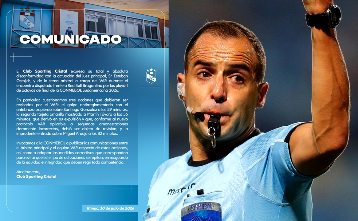ConDonSocial's tweet photo. 🦾⚽️👎🏽Cristal pitea por Ostojich
Club celeste emitió un comunicado cuestionando al árbitro uruguayo y solicitó a la CONMEBOL los audios de tres jugadas puntuales del partido
🗞️Leer 👉🏽https://t.co/guvtbEJitE
📸Foto Composición https://t.co/Q03116WHDs