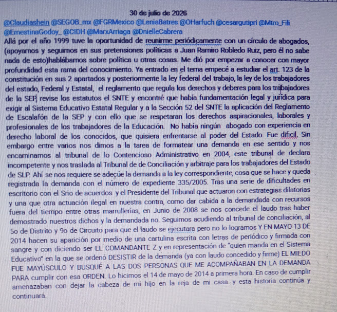 Lobo60577253's tweet photo. @Claudiashein @SEGOB_mx @FGRMexico @LeniaBatres @OHarfuch @cesargutipri @Mtro_Fili
@ErnestinaGodoy @CIDH @MarxArriaga
@DnielleCabrera
Este es el principio de mi historia.  Ustedes valoren si las leyes son responsables o las autoridades administrativas y judiciales corruptas. https://t.co/q0YIaaPpXm