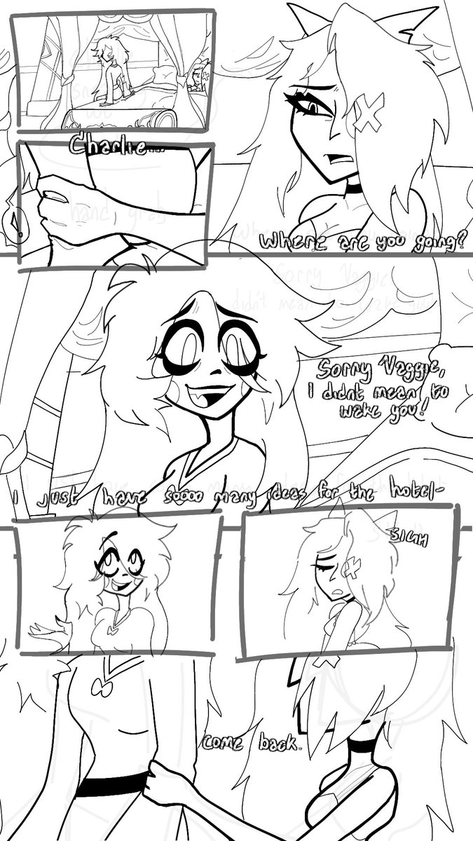 dimiminshee's tweet photo. I just wanna post this lil sneak peak of one page with rough lineart for @rhaelves 👀 https://t.co/i29p6sXuZY