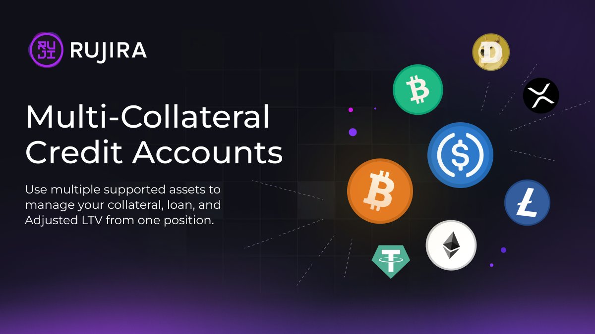 RujiraNetwork's tweet photo. One loan position. Multiple assets working together as collateral.

Multi-collateral borrowing is now live on RUJI Money Market. Mix your native assets together as loan collateral without selling them.

Here is how Credit Accounts give you more flexibility 👇🧵 https://t.co/gLwijOl64c