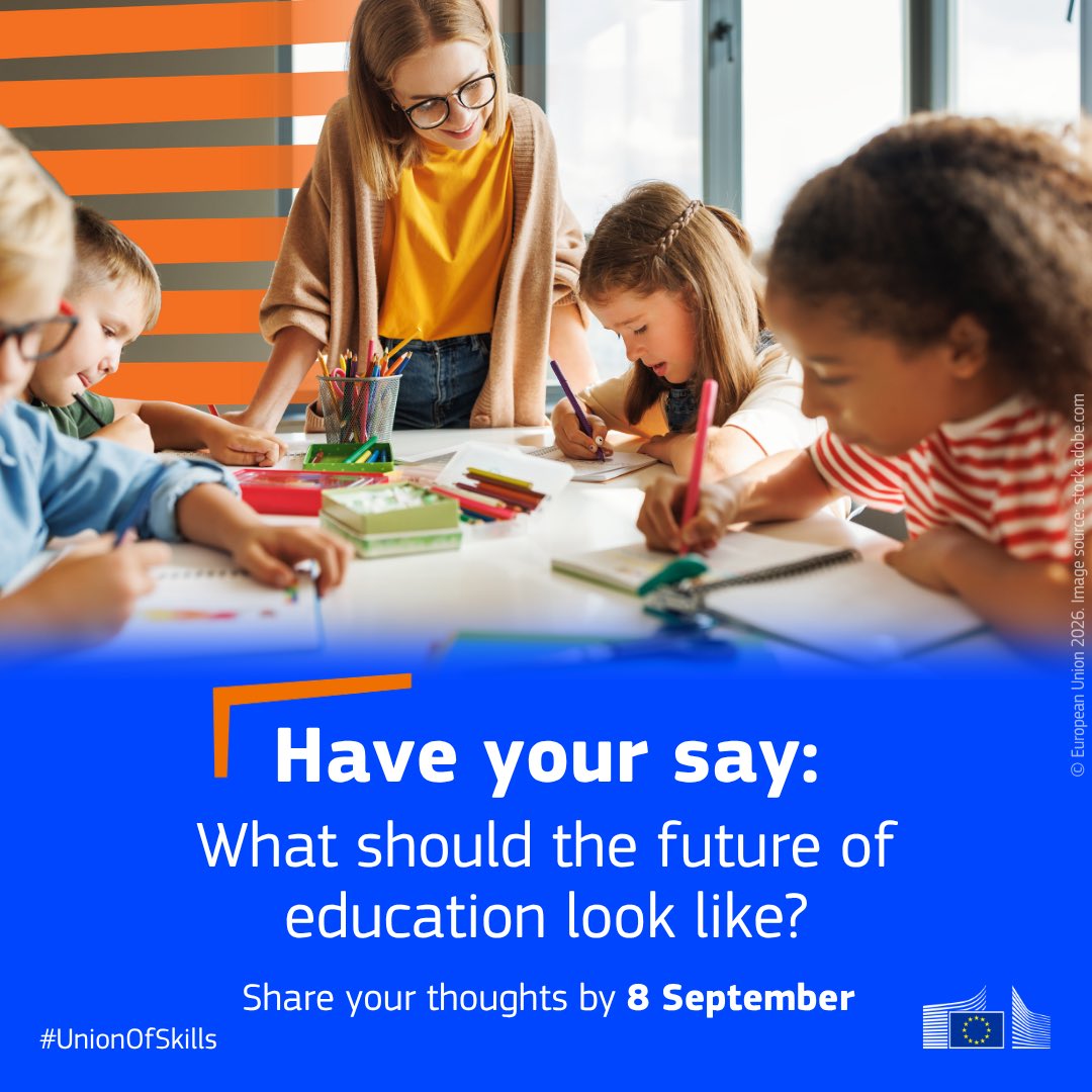 PiaAhrenkilde's tweet photo. We need you🫵 

The Call for Evidence for our upcoming Education Package is open!

It will deliver tangible actions to improve basic skills, empower teachers&amp; build a human-centred digital education ecosystem for a stronger, fairer &amp; more competitive 🇪🇺

🔗https://t.co/rpHoPNK93W https://t.co/9uQMoF5aTm