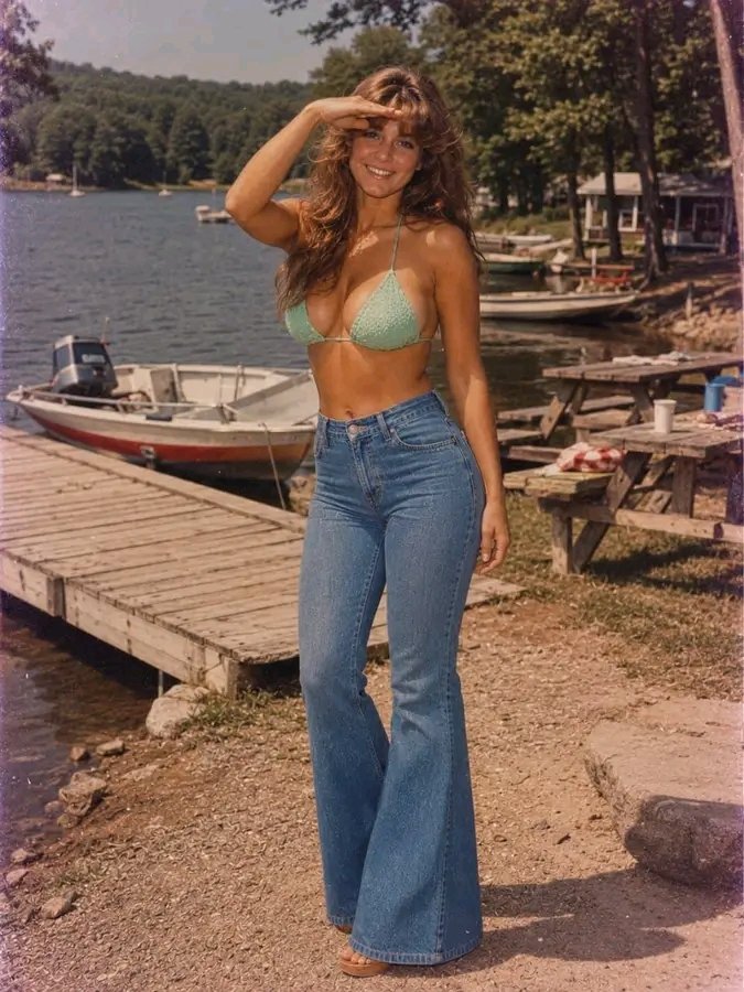 Cruzy189001's tweet photo. *"70s summer: No filters. No WiFi. Just sun, denim, and main character energy ☀️👖"* https://t.co/GlGtw8NkRh