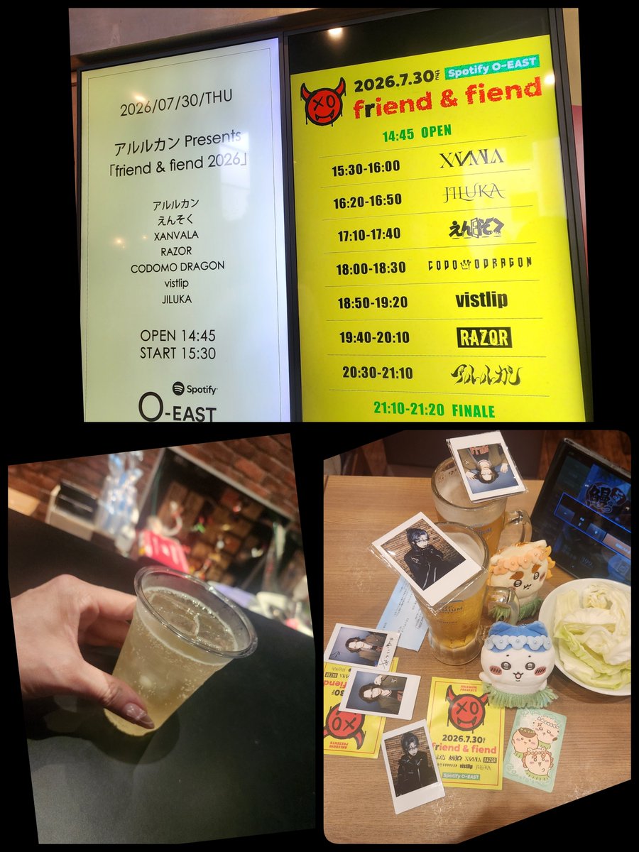 gaze6969tsk's tweet photo. 2026・30
friend &amp; fiend   O-EAST
トッパー
①XANVALA
巽さんの煽りが最強でステージングも最高
②JILUKA  歌唱力の凄と美麗
③えんそく    楽盤
④コドラ   熱かった
⑤Vistlip  安定盤 
海さんが最強
⑤RAZOR     猟牙さんの狂強
トリ  
⑥アルルカン  貫禄

ラストは 大セッション 最高 https://t.co/YSHifvdStM