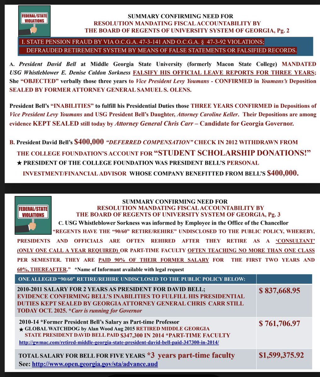 DeniseSorkness's tweet photo. @RickJacksonGA @POTUS @JDVance @DAGToddBlanche @AFergusonFTC @DOJFraudDiv @FBIDirectorKash @DOGE @BlakeTillery 
★ 2026 FISCAL FRAUD TASK FORCE REQUEST RE THE BOARD OF REGENTS OF UNIVERSITY SYSTEM OF GEORGIA 30 JULY                                                  https://t.co/9i6UKaYSe1 https://t.co/kKzKtdeYvM