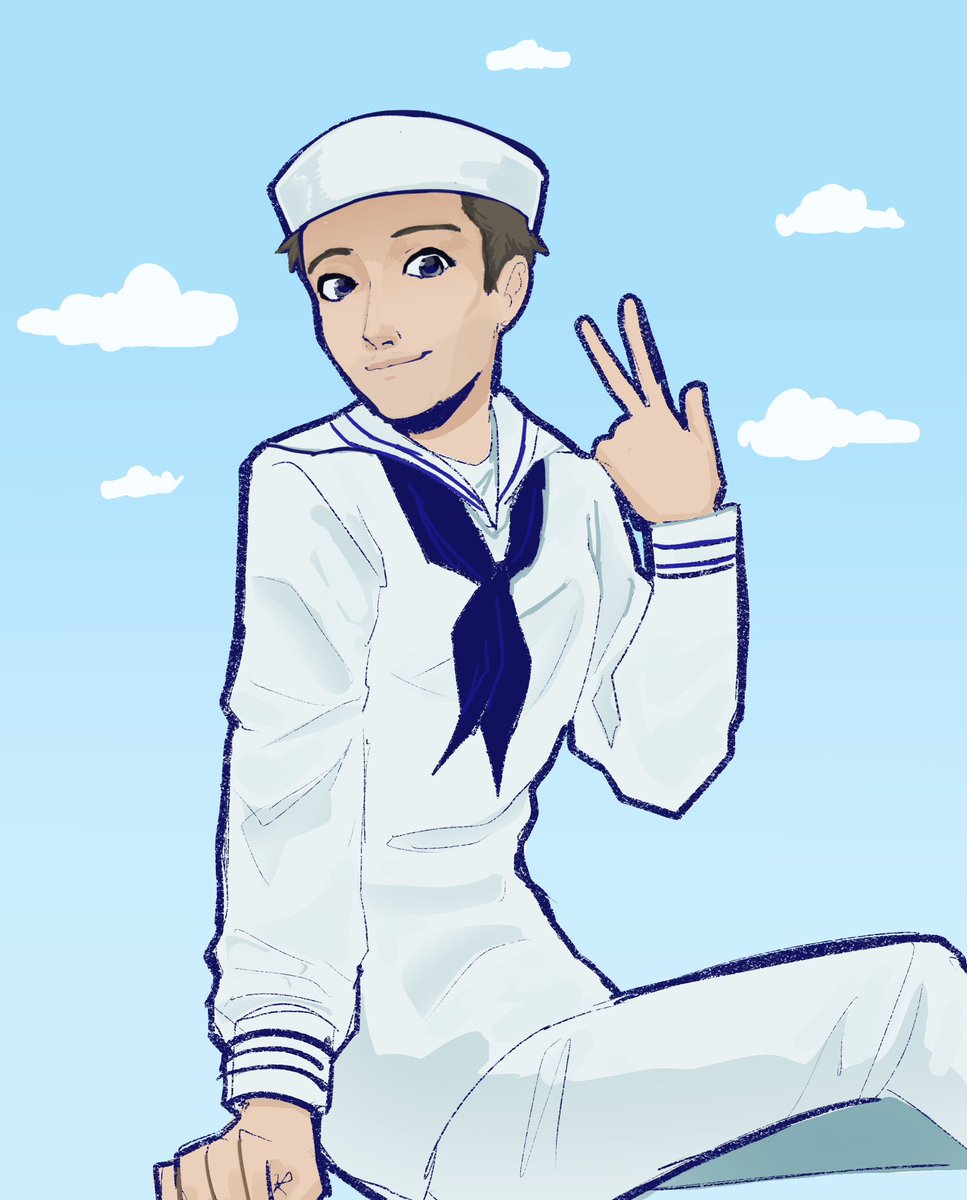 soon2polar's tweet photo. commission for a friend who wanted to celebrate him joining the navy https://t.co/WnpwvLzDg2