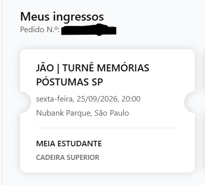 querodr0gas's tweet photo. VENDO INGRESSO PRO SHOW DO JÃO CADEIRA MEIA SUPERIOR
   
SHOW JÃO 
MEMÓRIAS PÓSTUMAS https://t.co/giX0rjHSj5