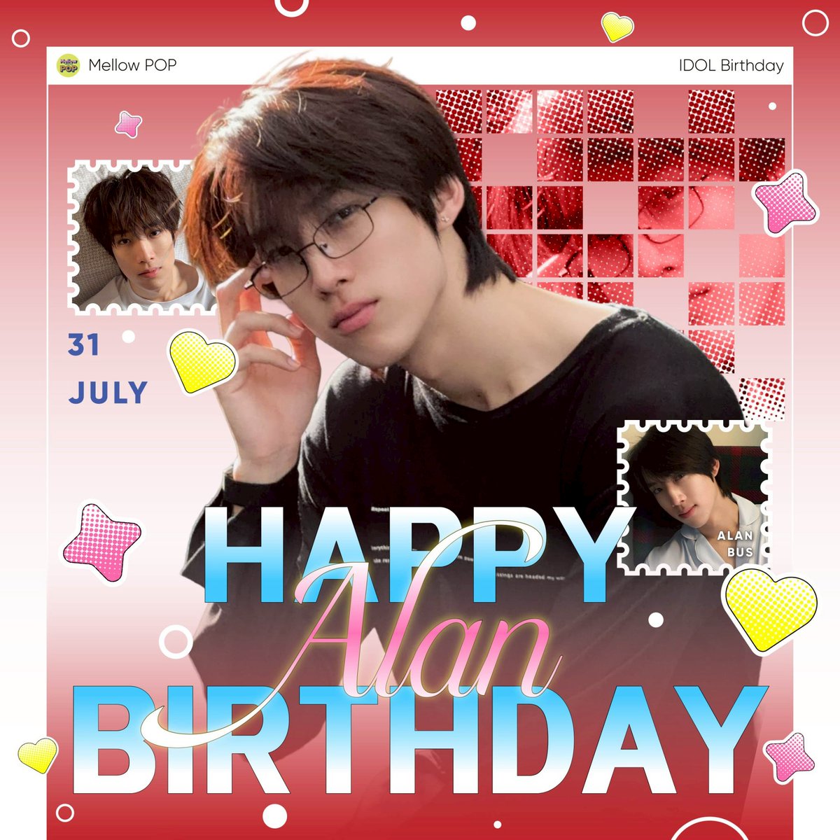 MellowPOP_TH's tweet photo. 🎂 Happy Birthday, ALAN BUS ! 🎉💖

💛 Mellow POP ขออวยพรให้ทุกวันของอลันเต็มไปด้วยความอบอุ่น ความรัก และความสำเร็จในทุกสิ่งที่ตั้งใจนะคะ ✨
.
#MellowPOP
#ALAN24thbirthday
#ALANpasawee
#BUSbecauseofyouishine https://t.co/okHiAgcgh3