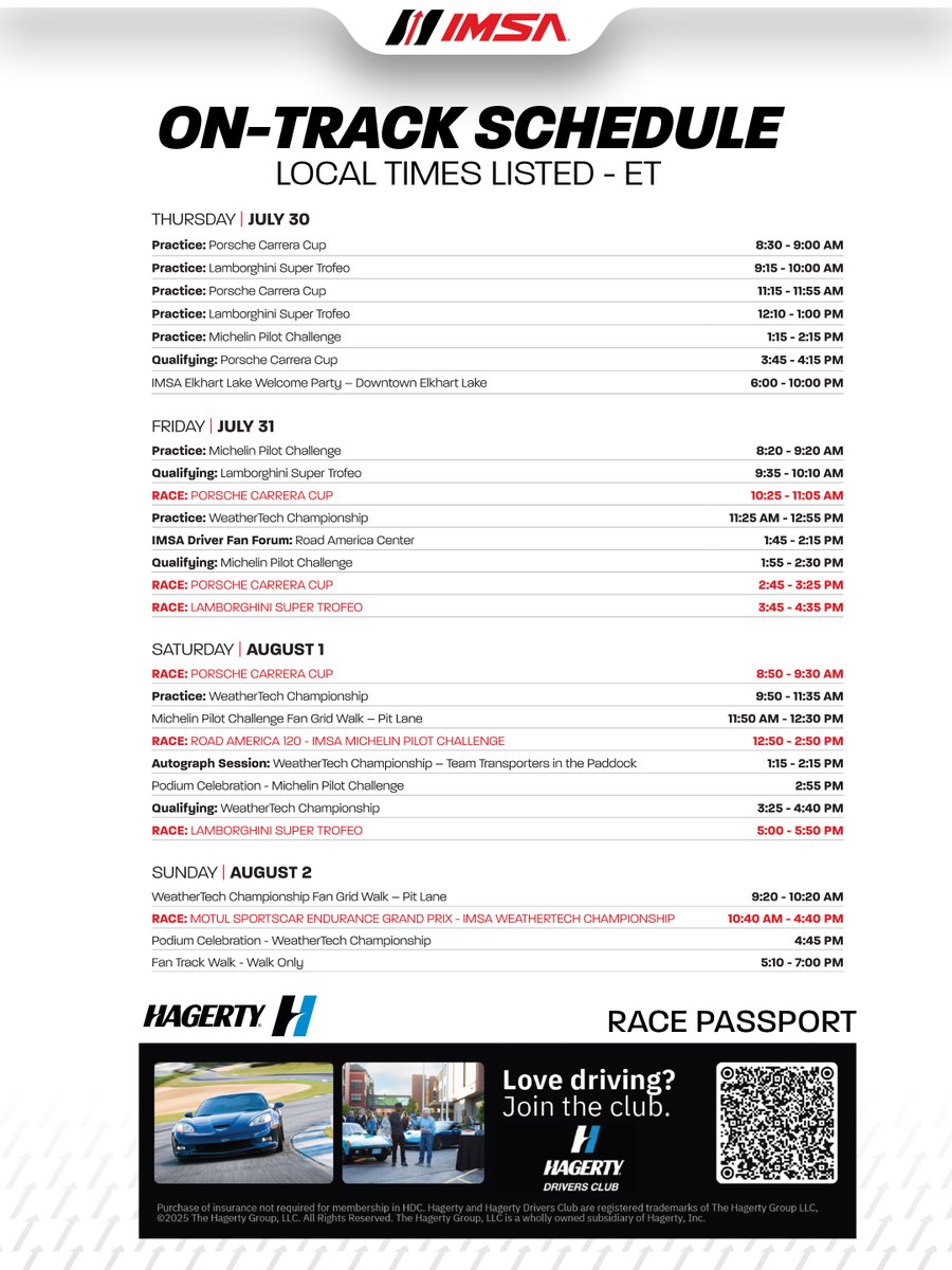 IMSA's tweet photo. Fan Guide for the 2026 Motul SportsCar Endurance Grand Prix at Road America! https://t.co/zyig2ZjzPn